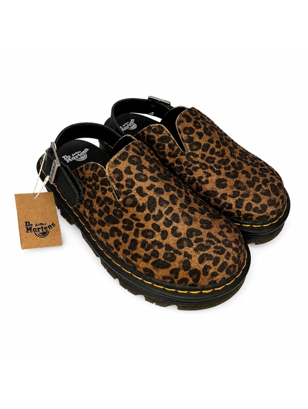 Dr. Martens Wildhorse Leopard Print Slingback Mules NWT W US 8.5 - Picture 2 of 6